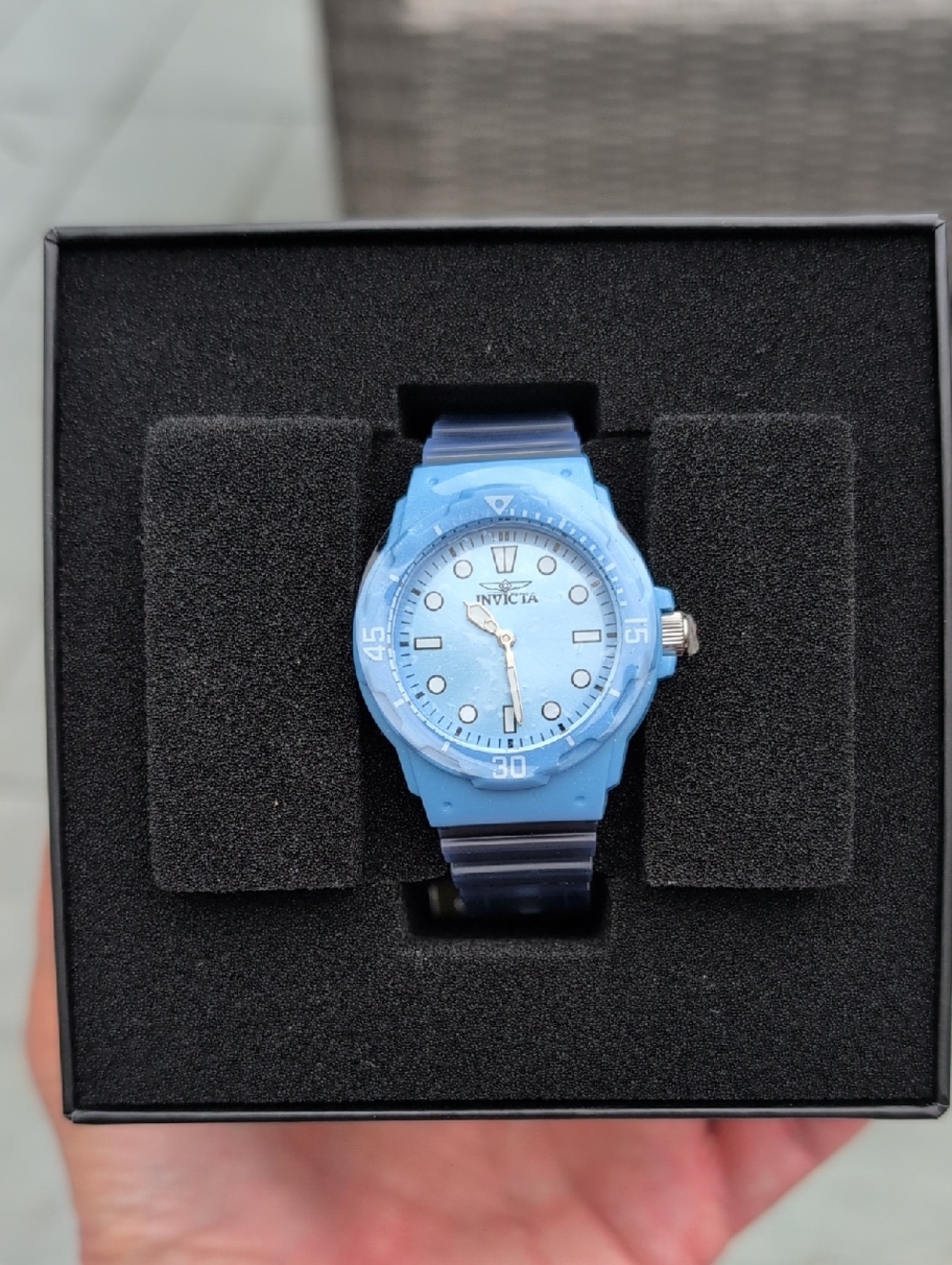 Invicta Light Blue Resin Sport Watch NWT And Box